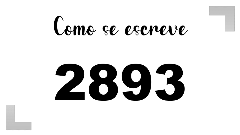 Como se Escreve 2893