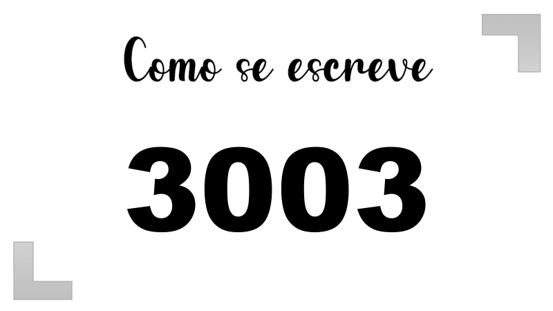 Como se Escreve 3003