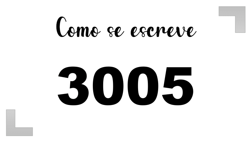 Como se Escreve 3005