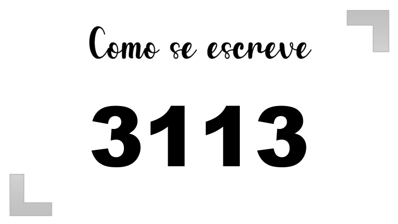 Como se Escreve 3113