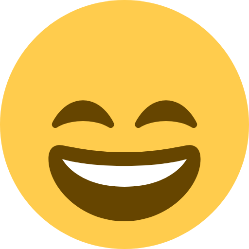 Emoji Rosto sorridente com olhos fechados