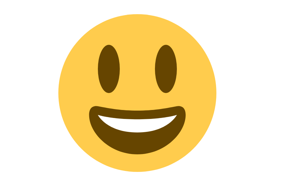 Emoji Rosto sorridente com olhos grandes